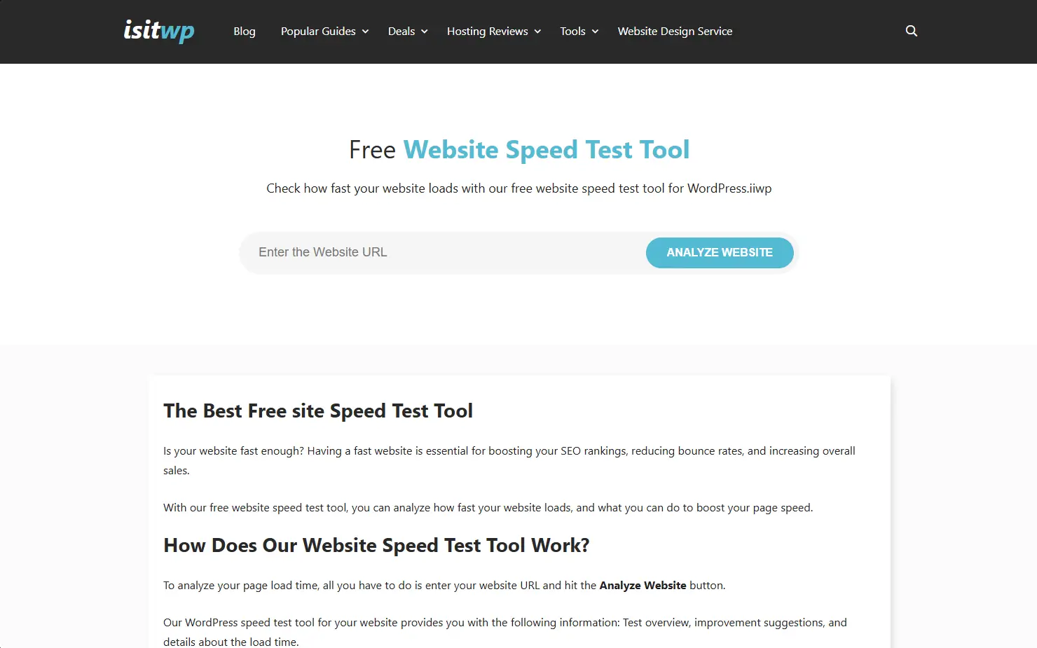 Web Sitesi Hız Testi Nasıl Yapılır En İyi 8 Test Aracı IsItWP Website Speed Test